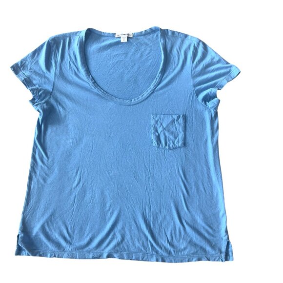 James Perse Standard Women's Boyfriend Pocket Tee Blue-Size 2 - Picture 6 of 6